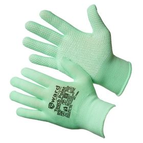 Перчатки нейлоновые ярко-зеленые с ПВХ микроточкой Touch Point 8